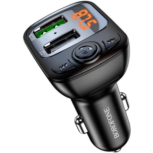 АЗП з FM-модулятором BOROFONE BC41 Eminency QC3.0 Car BT FM transmitter Black