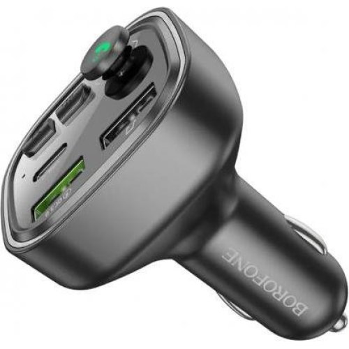 АЗП з FM-модулятором BOROFONE BC48 Broad QC3.0 car BT FM transmitter Black