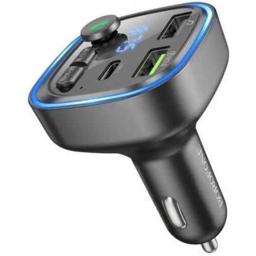 АЗП з FM-модулятором BOROFONE BC48 Broad QC3.0 car BT FM transmitter Black