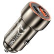 Автомобільний зарядний пристрій HOCO Z46A Blue whale PD20W+QC3.0 car charger set(Type-C) Metal Gray