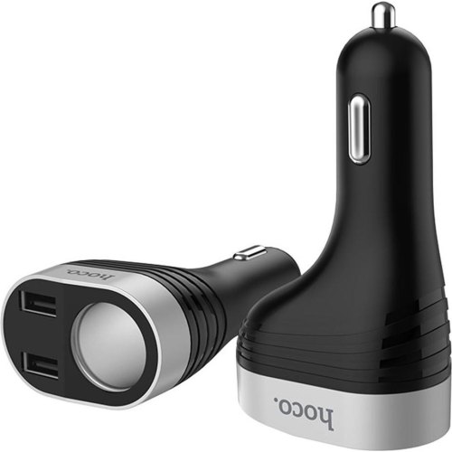 Автомобільний зарядний пристрій HOCO Z29 Regal digital display cigarette lighter car charger Black
