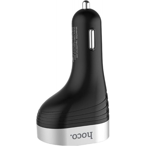 Автомобільний зарядний пристрій HOCO Z29 Regal digital display cigarette lighter car charger Black