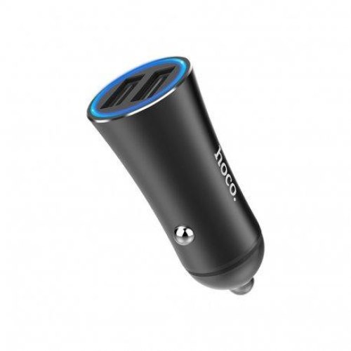 Автомобільний зарядний пристрій HOCO Z30A Easy route dual port car charger Black