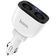 Автомобільний зарядний пристрій HOCO Z28 Power ocean cigarette lighter in-car charger with digital display White