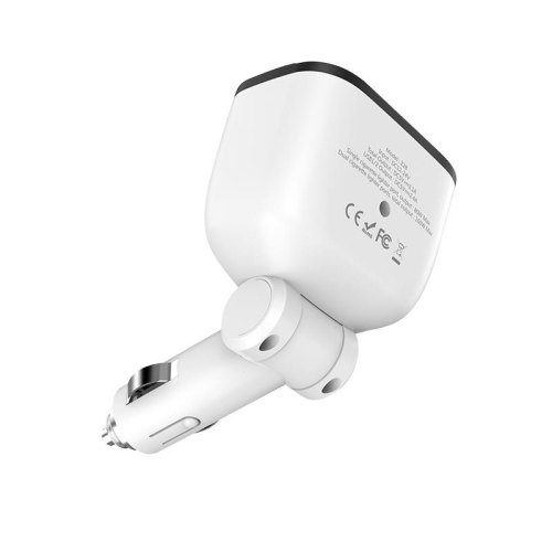 Автомобільний зарядний пристрій HOCO Z28 Power ocean cigarette lighter in-car charger with digital display White