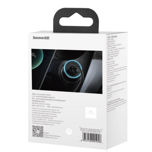 Автомобільний зарядний пристрій Baseus Golden Contactor Pro Dual Quick Charger Car Charger U+C 40W Dark Gray