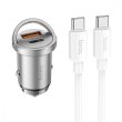 Автомобільний зарядний пристрій HOCO NZ10 Handy PD45W+QC3.0 car charger set(Type-C to Type-C) Silver