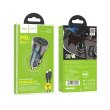Автомобільний зарядний пристрій HOCO Z47A Transparent Discovery Edition dual port PD30W+QC3.0 car charger Transparent Black