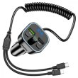 АЗП з FM-модулятором BOROFONE BC45 Prestige QC3.0 2-in-1 car BT FM transmitter with cable Black