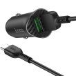 Автомобільний зарядний пристрій HOCO Z39 Farsighted dual port QC3.0 Car charger set(Type-C) Black