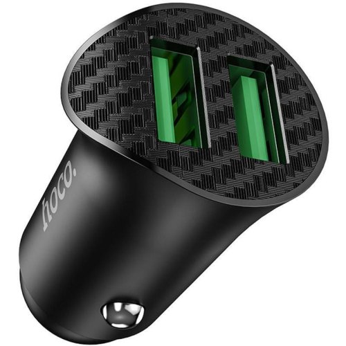 Автомобільний зарядний пристрій HOCO Z39 Farsighted dual port QC3.0 Car charger set(Type-C) Black