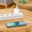 Мережевий зарядний пристрій HOCO C93A Easy charge 3-port digital display charger White
