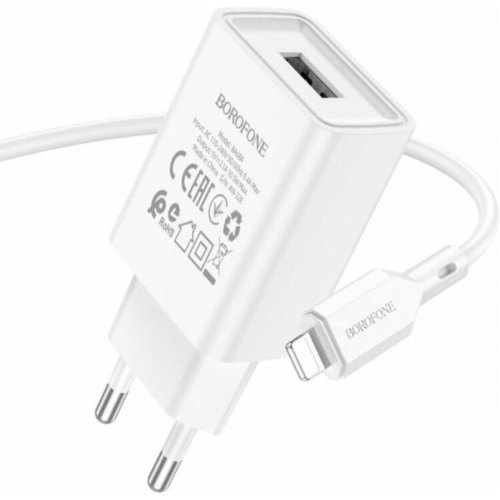 Мережевий зарядний пристрій BOROFONE BA68A Glacier single port charger set(iP) White
