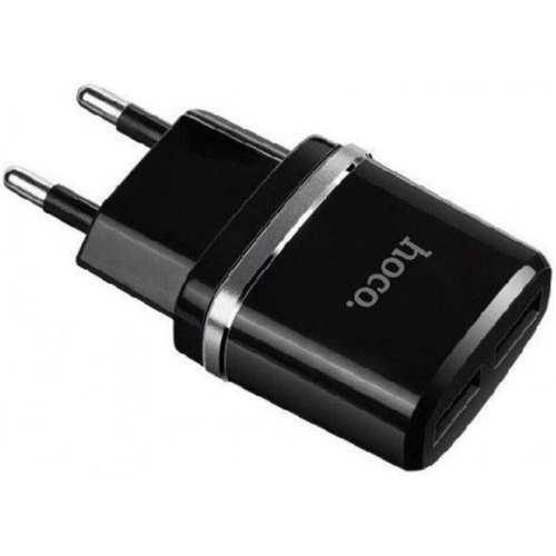 Мережевий зарядний пристрій HOCO C12 Smart dual USB charger Black