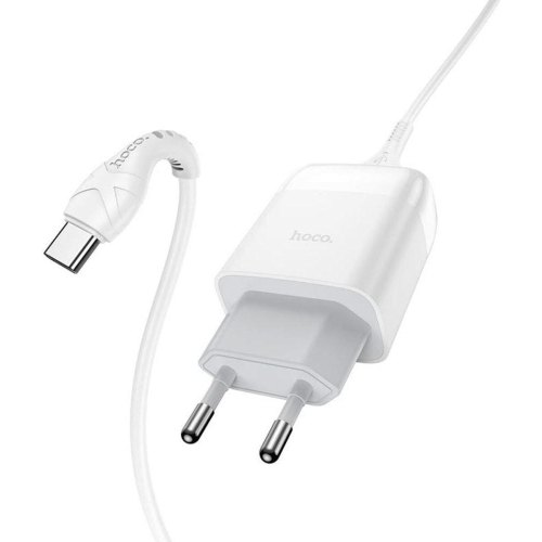 Мережевий зарядний пристрій HOCO C72Q Glorious single port QC3.0 charger set(Type-C) White