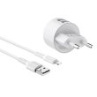 Мережевий зарядний пристрій BOROFONE BA23A Brilliant dual port charger set(Lightning) White