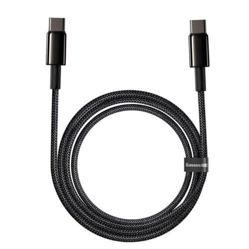 Кабель Baseus Tungsten Gold Fast Charging Data Cable Type-C to Type-C 100W 2m Black