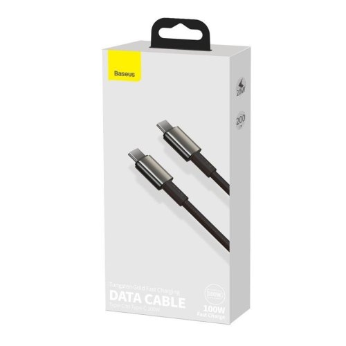 Кабель Baseus Tungsten Gold Fast Charging Data Cable Type-C to Type-C 100W 2m Black