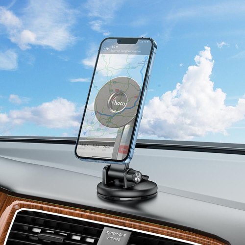Автотримач для мобільного HOCO CA113 Excelle center console ring magnetic car holder Black