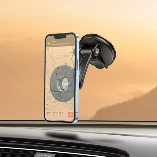 Автотримач для мобільного HOCO CA113 Excelle center console ring magnetic car holder Black