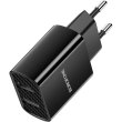 Мережевий зарядний пристрій BOROFONE BA53A Powerway dual port charger Black
