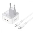 Мережевий зарядний пристрій BOROFONE BA76A Source dual port PD35W(2C) charger set(C to iP) White