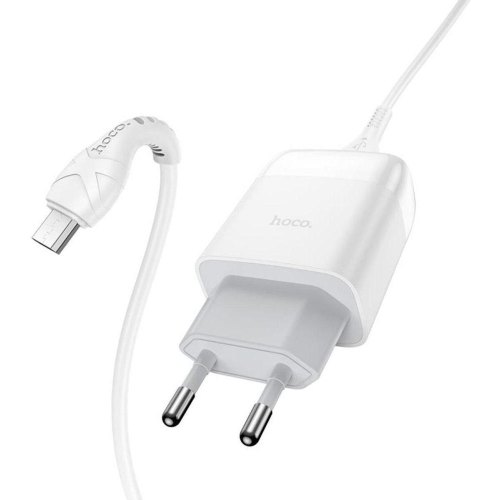 Мережевий зарядний пристрій HOCO C72Q Glorious single port QC3.0 charger set(Micro) White
