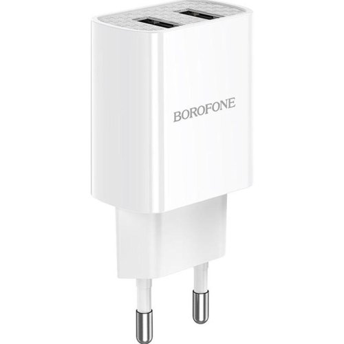 Мережевий зарядний пристрій BOROFONE BA53A Powerway dual port charger White