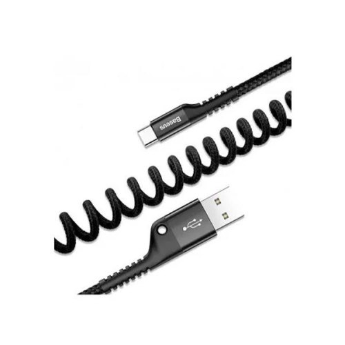Кабель Baseus Fish eye Spring Data Cable For Type-C 3A 1M Black