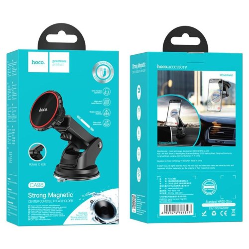 Автотримач для мобільного HOCO CA98 City center console magnetic car holder Black