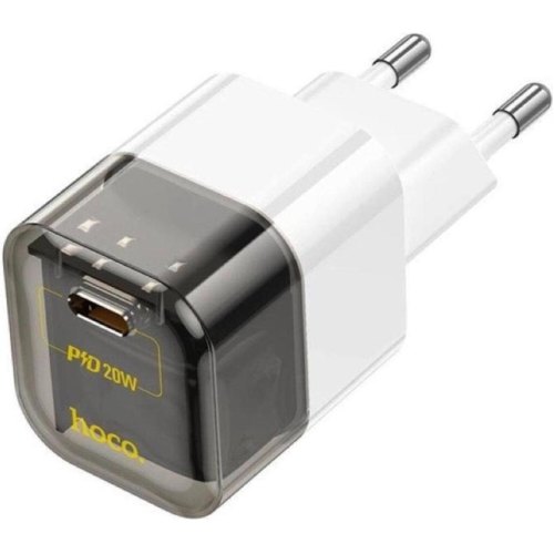 Мережевий зарядний пристрій HOCO C125A Transparent tribute single-port PD20W charger Transparent Black