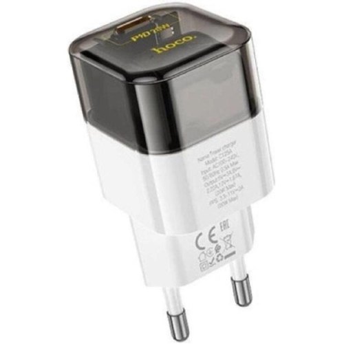 Мережевий зарядний пристрій HOCO C125A Transparent tribute single-port PD20W charger Transparent Black