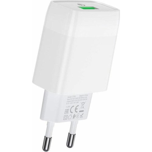 Мережевий зарядний пристрій HOCO C72Q Glorious single port QC3.0 charger White