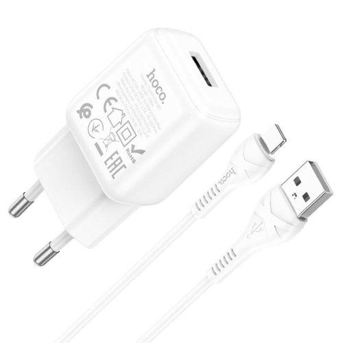 Мережевий зарядний пристрій HOCO C96A single port charger set(Type-C) White
