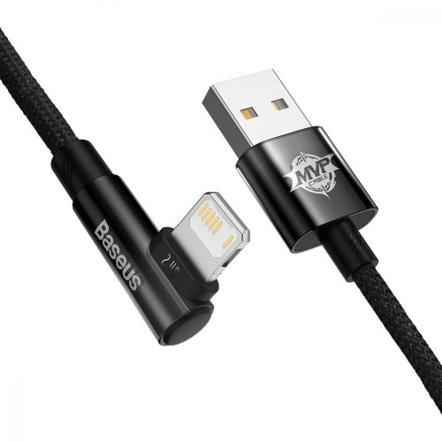 Кабель Baseus MVP 2 Elbow-shaped Fast Charging Data Cable USB to iP 2.4A 1m Black