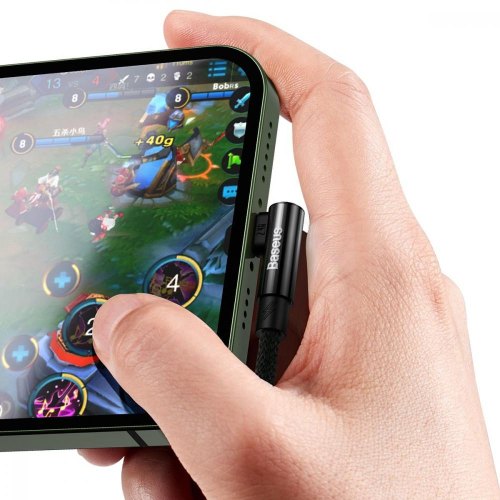 Кабель Baseus MVP 2 Elbow-shaped Fast Charging Data Cable USB to iP 2.4A 1m Black