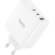Мережевий зарядний пристрій HOCO N30 Glory PD65W three-port(2C1A) fast charger White