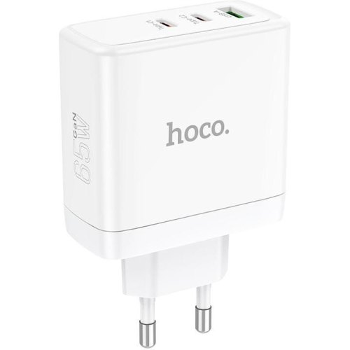 Мережевий зарядний пристрій HOCO N30 Glory PD65W three-port(2C1A) fast charger White