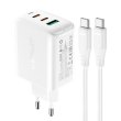 Мережевий зарядний пристрій ACEFAST A13 PD65W(USB-C+USB-C+USB-A) 3-port charger set White