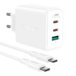 Мережевий зарядний пристрій ACEFAST A13 PD65W(USB-C+USB-C+USB-A) 3-port charger set White