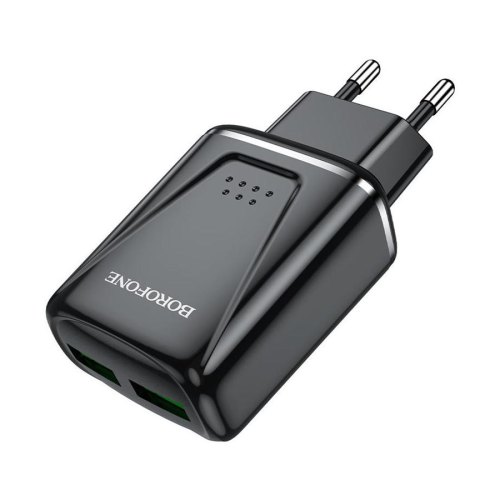 Borofone BA54A Wide Road 2xUSB-A, QC3.0, 18W Black (BA54AB)