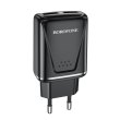 Borofone BA54A Wide Road 2xUSB-A, QC3.0, 18W Black (BA54AB)