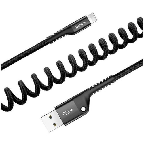 Кабель Baseus Fish eye Spring Data Cable Lightning 1m Black