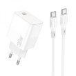 Мережевий зарядний пристрій BOROFONE BA77A Insightful single port PD30W charger set(Type-C to Type-C) White