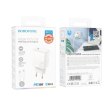 Мережевий зарядний пристрій BOROFONE BA77A Insightful single port PD30W charger set(Type-C to Type-C) White