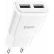 Мережевий зарядний пристрій HOCO C88A Star round dual port charger White