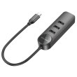USB-хаб Borofone DH5 Erudite 4-in-1 adapter(Type-C to USB3.0+USB2.0*3)(L=0.2M) Black