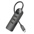 USB-хаб Borofone DH5 Erudite 4-in-1 adapter(Type-C to USB3.0+USB2.0*3)(L=0.2M) Black