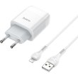 Мережевий зарядний пристрій HOCO C72A Glorious single port charger set (iP) White