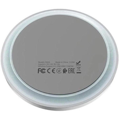 Бездротовий зарядний пристрій HOCO CW26 Powerful 15W wireless fast charger White